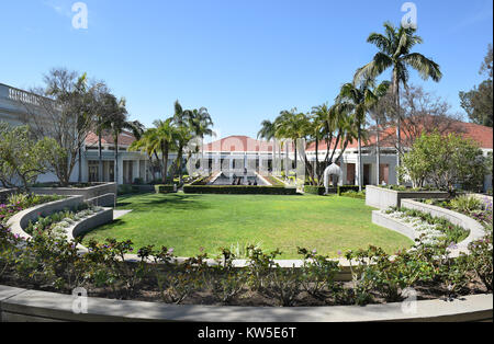 YORBA LINDA, CALIFORNIA - FEBRUARY 24, 2017: Grounds at the Richard Nixon Library and Birthplace. The presidential library and museum and final restin Stock Photo