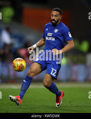 Cardiff City's Liam Feeney during the Sky Bet Championship match at The Den, London. PRESS ASSOCIATION Photo. Picture date: Friday December 29, 2017. See PA story SOCCER Cardiff. Photo credit should read: Nick Potts/PA Wire. RESTRICTIONS: No use with unauthorised audio, video, data, fixture lists, club/league logos or 'live' services. Online in-match use limited to 75 images, no video emulation. No use in betting, games or single club/league/player publications. Stock Photo
