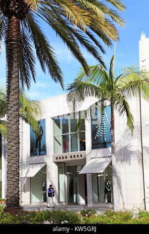 Hugo Boss storefront on Rodeo drive, Beverlyhills, Los Angeles, California Stock Photo