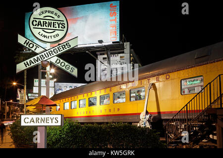 Carneys Express Limited Hot Dogs and Hamburger diner on the Sunset Strip, Los Angeles, California Stock Photo