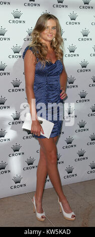 MELBOURNE, AUSTRALIA - JANUARY 12:   Daniela Hantuchova arrives at the IMG tennis players party at Crown Towers on January 12, 2014 in Melbourne, Australia.   People:  Daniela Hantuchova Stock Photo