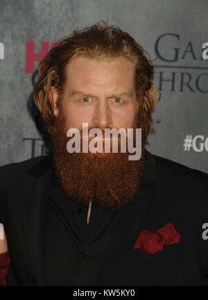 NEW YORK, NY - MARCH 18: Kristofer Hivju attends the 'Game Of Thrones' Season 4 New York premiere at Avery Fisher Hall, Lincoln Center on March 18, 2014 in New York City   People:  Kristofer Hivju Stock Photo