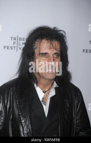 NEW YORK, NY - APRIL 17: Alice Cooper attends the 'Super Duper Alice Cooper' premiere during the 2014 Tribeca Film Festival at Chelsea Bow Tie Cinemas on April 17, 2014 in New York City.   People:  Alice Cooper Stock Photo