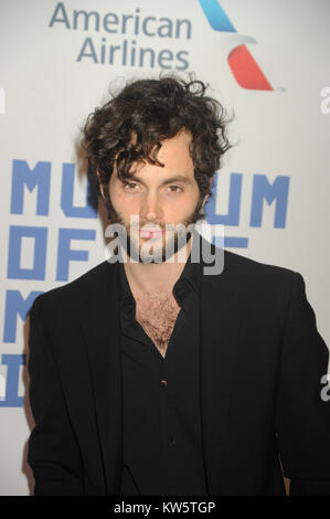 NEW YORK, NY - APRIL 09:  Penn Badgley attends the Museum Of The Moving Image 28th Annual Salute Honoring Kevin Spacey at 583 Park Avenue on April 9, 2014 in New York City.   People:  Penn Badgley Stock Photo