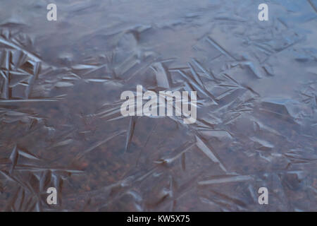 thin ice on the water surface abstract pattern, background Stock Photo