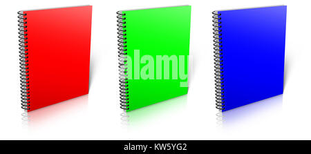 Spiral RGB binder. Note pad with white Stock Photo