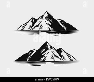 Mountain range or rock. Nature vector illustration Stock Vector