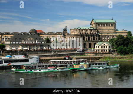 Italian little village and Semperoper, Dresden, Italienisches Doerfchen und Semperoper Stock Photo