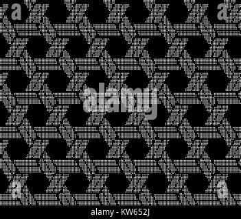 Halftone round black seamless background spiral polygon lattice frame Stock Vector