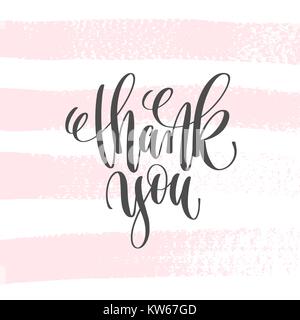 thank you - hand lettering inscription text to valentines day de Stock Vector