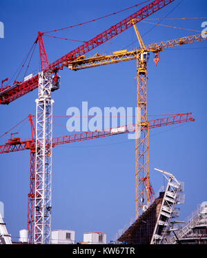 Cranes on a construction site, England, UK Stock Photo