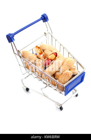 Dried salty peanuts in a shopping cart ,image of Stock Photo