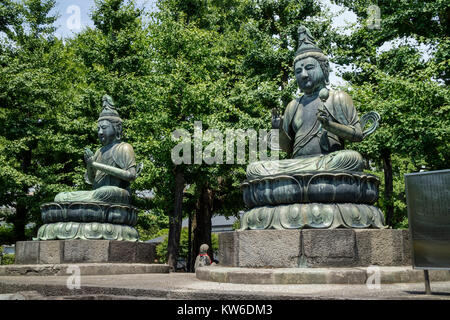 Tokyo - Japan, June 19, 2017; Statue of Kannon Bosatsu and Seishi Bosatsu at the Senso- ji temple grounds Stock Photo