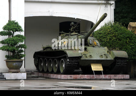 Russian historical tank near Military museum in Hanoi, Vietnam Stock Photo