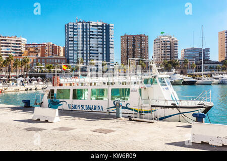 Paseo del Muelle Uno, modern harbour, Malaga, Spain Stock Photo