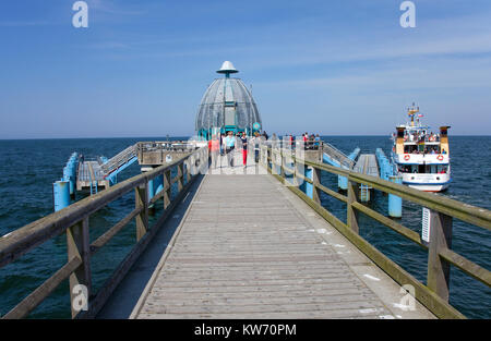 Dive bell at the end of the pier, Sellin, Ruegen island, Mecklenburg-Western Pomerania, Baltic Sea, Germany, Europe Stock Photo