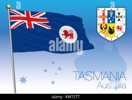 Capital territory Island flag and seal, Australia Stock Vector