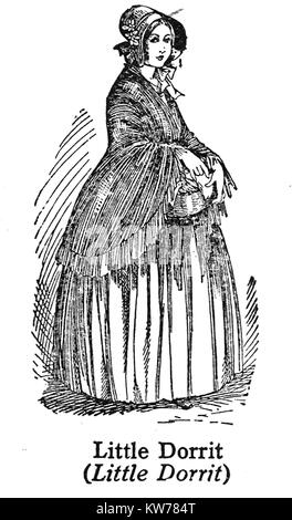 Charles Dickens 1812 to 1870 -Dickens characters -1930's illustration - Little Dorrit from 'Little Dorrit' Stock Photo