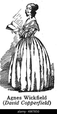 Charles Dickens 1812 to 1870 -Dickens characters -1930's illustration -  Agnes Wickfield from 'David Copperfield' Stock Photo