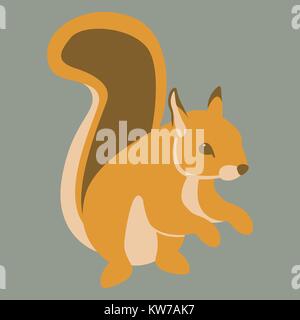 squirrel vector illustration flat style profile side Stock Vector
