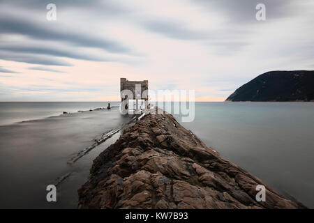 Del Trave Cliff in Conero Riviera, Ancona Italy Stock Photo