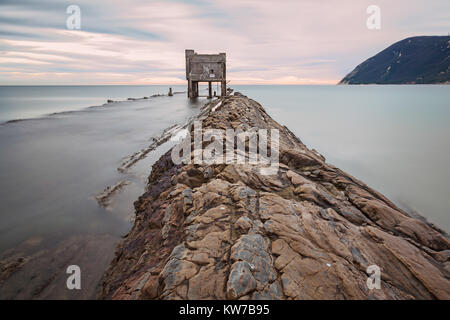 Del Trave Cliff in Conero Riviera, Ancona Italy Stock Photo