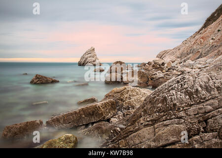 La Vela cliff in Portonovo beach, Conero Riviera, Ancona, Italy Stock Photo