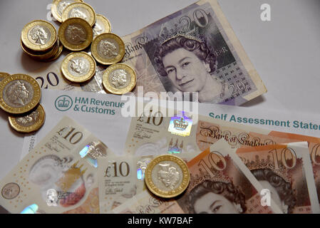 HM Revenue & Customs Self Assessment Statement  income tax return Stock Photo