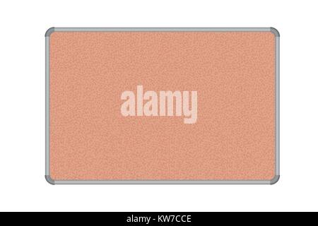 Cork board with aluminum frame, isolated on white background - vector Stock Vector