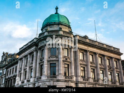 Royal Society of Edinburgh building, George Street, Edinburgh, Scotland, UK, with low Winter light reflected in windows Stock Photo