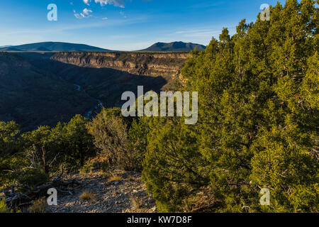 View of Rio Grande Gorge from La Junta Point in the Wild Rivers Area of Rio Grande del Norte National Monument near Taos, New Mexico, USA Stock Photo