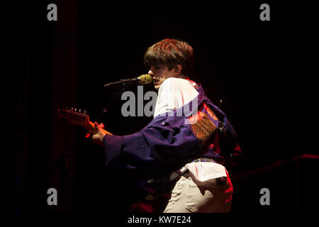 Edinburgh, Scotland 31st December 2017. Declan McKenna on stage in Princess Gardens as part of Edinburgh's Hogmanay.                                   Stock Photo