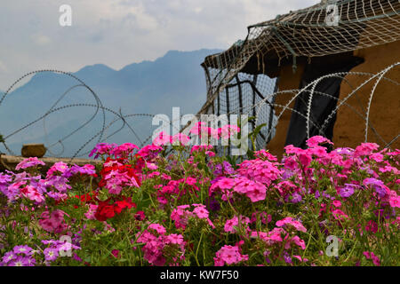 A military bunker in Kashmir overlooking Srinagar Stock Photo