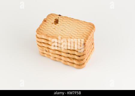 Slide of rectangular pastry on white background Stock Photo