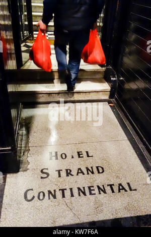 Entrance to Hotel Strand Continental, The India Club, on the Strand, London, WC2, England, U.K. Stock Photo