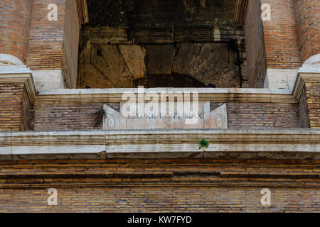 Leo XII Pontifex Max plaque on the Colloseum Stock Photo