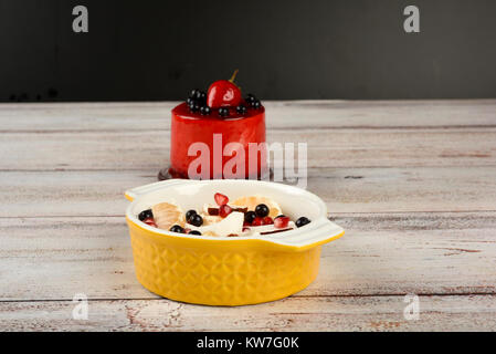 Fresh fruits salad in plate Stock Photo