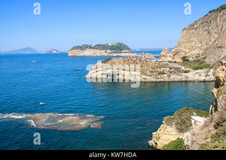Landscape of coastline and gulf viewed from Posillipo and Pollio's villa, Naples, Italy Stock Photo