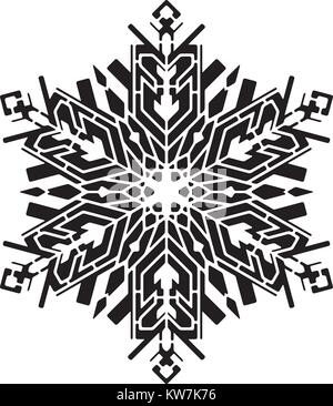 Stencil style snowflake. Can be used as stencil-plate for your color paint or other design. Stock Vector