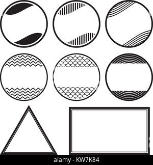 Set of 8 solid style rubber stamps templates Stock Vector