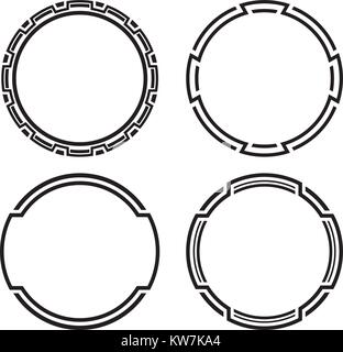 Set of solid templates for rubber stamps. Vector illustration Stock ...