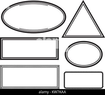 Set of 4 black solid templates for rubber stamps Stock Vector Image ...