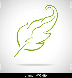 Eco green leaf flat style icon. Vector illustration. Stock Vector