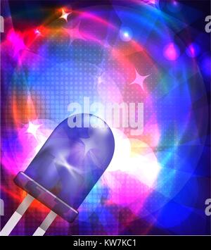 Designed with blue LED and rays. Colorful background for your design. Vector illustration. Stock Vector