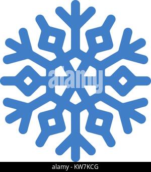 Blue vector snowflake. Simple stylish icon design with rounded corner. Stock Vector