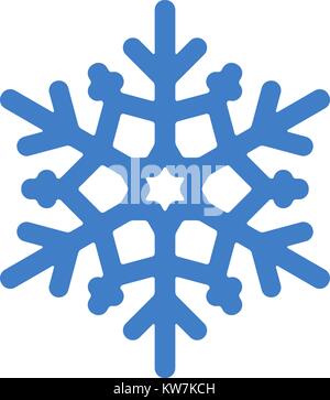 Blue vector snowflake. Simple stylish icon design with rounded corner. Stock Vector