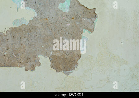 Wall with peeling paint, paint problem. Inadequate paint system, water infiltration. Stock Photo