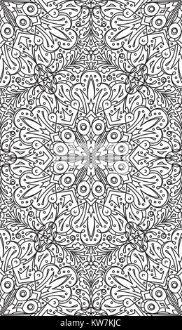 Seamless Abstract Tribal Black-White Pattern. Hand Drawn Ethnic Texture. Vector Illustration. Stock Vector