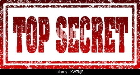 Top secret red rectangular rubber stamp. Stock Vector