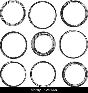 Big set of grunge vector templates for rubber stamps on old paper ...